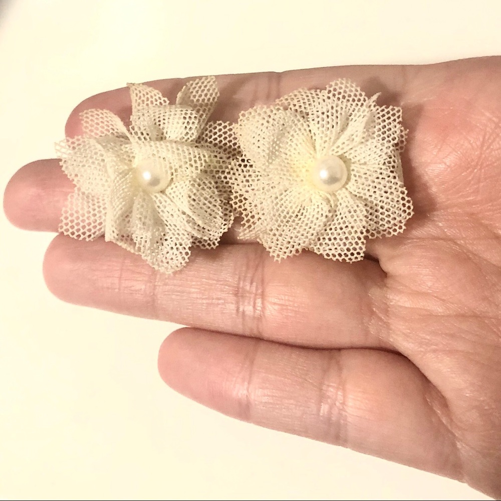White Flower Earings
